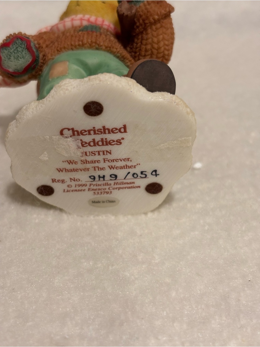 Vintage Cherished Teddies Bear Figurine - Picture 7 of 7